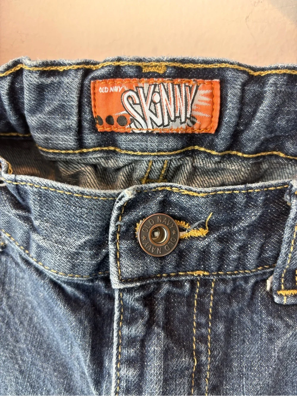 Old Navy Boys Jeans Size 14 Regular Blue Denim Adjustable Waist Straight Leg